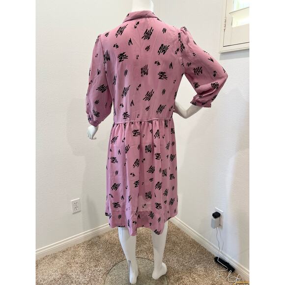 Vintage 80s Jonathan Martin Sheer Secretary Day Dress Medium - Picture 6 of 10